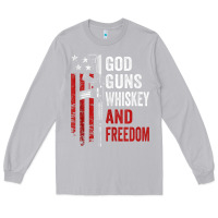 Moon Dust God Guns Whiskey Freedom - Pro Gun American Flag Guns Arts Characters Long Sleeve Tee - maiPhamDesign