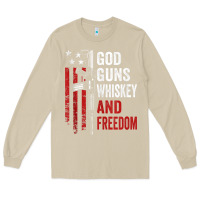 Mushroom God Guns Whiskey Freedom - Pro Gun American Flag Guns Arts Characters Long Sleeve Tee - maiPhamDesign