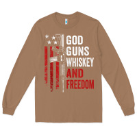 Toasted Coconut God Guns Whiskey Freedom - Pro Gun American Flag Guns Arts Characters Long Sleeve Tee - maiPhamDesign