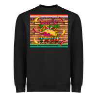 Black cinco de taco paper serape leopard wooden Heavyweight Sweatshirt - Artiststas