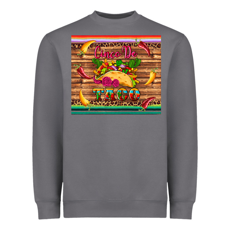 Cinco De Taco Paper Serape Leopard Wooden Heavyweight Sweatshirt by Artiststas | Teevron