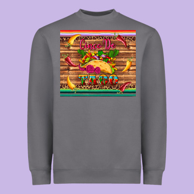 Cinco De Taco Paper Serape Leopard Wooden Heavyweight Sweatshirt Designed By Artiststas
