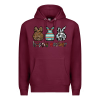 Burgundy Happy Easter Premium Hoodie - CowhideDigitalArt