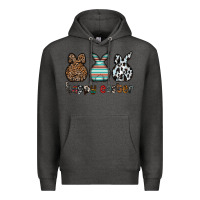 Charcoal Heather Happy Easter Premium Hoodie - CowhideDigitalArt