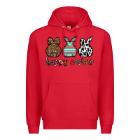 Red Happy Easter Premium Hoodie - CowhideDigitalArt