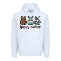 White Happy Easter Premium Hoodie - CowhideDigitalArt
