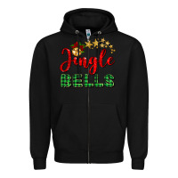 Black christmas jingle bells Zipper Hoodie - BarkalooDesign
