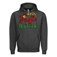 Charcoal Heather christmas jingle bells Zipper Hoodie - BarkalooDesign