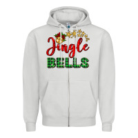 Dove Grey christmas jingle bells Zipper Hoodie - BarkalooDesign