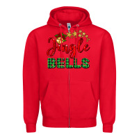Red christmas jingle bells Zipper Hoodie - BarkalooDesign