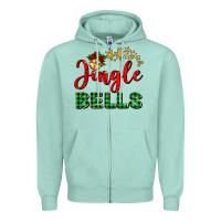 Seafoam christmas jingle bells Zipper Hoodie - BarkalooDesign