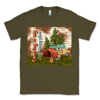 Army Green camping is my happy place Classic Tee - TumblerDesignByShophia