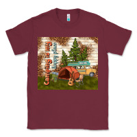 Burgundy camping is my happy place Classic Tee - TumblerDesignByShophia