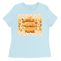 Baby Blue fall breeze crunchy leaves Ladies Tee - TumblerDesignByShophia