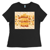 Fall Breeze Crunchy Leaves Ladies Tee | Teevron