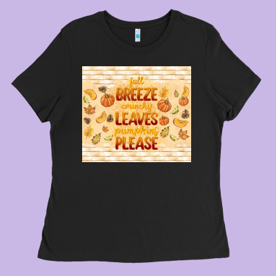Fall Breeze Crunchy Leaves Ladies Tee Designed By Tumblerdesignbyshophia