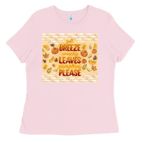 Bubblegum Pink fall breeze crunchy leaves Ladies Tee - TumblerDesignByShophia