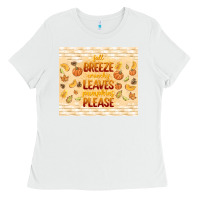 White fall breeze crunchy leaves Ladies Tee - TumblerDesignByShophia