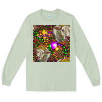 Matcha Mardi Gras Cow Leopard Seamless Pattern Long Sleeve Tee - FaDigitalArtStudio