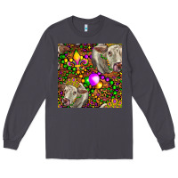 Smoke Mardi Gras Cow Leopard Seamless Pattern Long Sleeve Tee - FaDigitalArtStudio