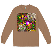 Toasted Coconut Mardi Gras Cow Leopard Seamless Pattern Long Sleeve Tee - FaDigitalArtStudio