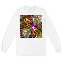 White Mardi Gras Cow Leopard Seamless Pattern Long Sleeve Tee - FaDigitalArtStudio