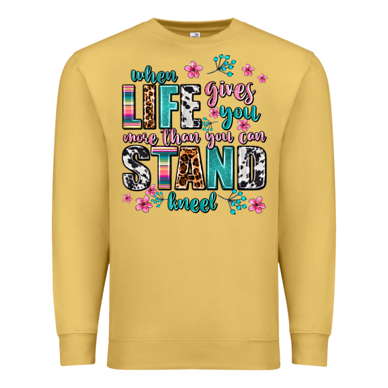 When Life Gives You More Than You Can Stand Kneel Premium Sweatshirt by AdoDesignShop | Teevron