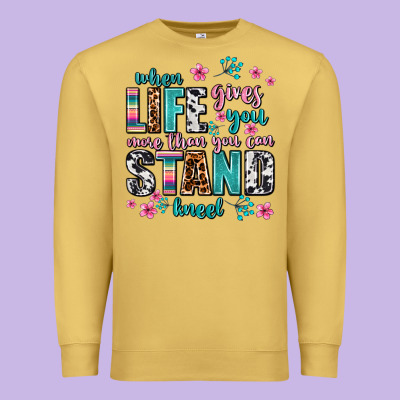 When Life Gives You More Than You Can Stand Kneel Premium Sweatshirt Designed By Adodesignshop