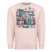 Pale Pink when life gives you more than you can stand kneel Premium Sweatshirt - AdoDesignShop