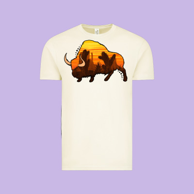 Western Bison Vintage Tee Designed By Jasminsmagicworld