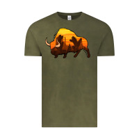 Vintage Olive western bison Vintage Tee - Jasminsmagicworld