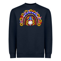 Navy american flag gnomes sunflowers rainbow Heavyweight Sweatshirt - Artiststas