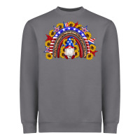 American Flag Gnomes Sunflowers Rainbow Heavyweight Sweatshirt | Teevron