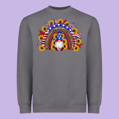 American Flag Gnomes Sunflowers Rainbow Heavyweight Sweatshirt Designed By Artiststas
