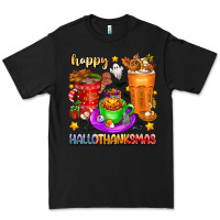 Black Happy Hallothanksmas coffee cups Premium Tee - texasbilliewilder