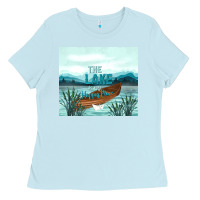 Baby Blue the lake is my happy place Ladies Tee - TumblerDesignByShophia