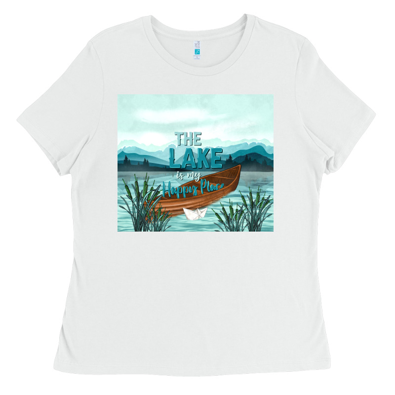 The Lake Is My Happy Place Ladies Tee by TumblerDesignByShophia | Teevron