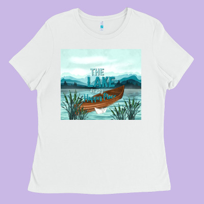 The Lake Is My Happy Place Ladies Tee Designed By Tumblerdesignbyshophia