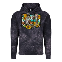 Cloud Black western leopard cowhide turquoise background horse Vintage Hoodie - OliviaCreatesArt