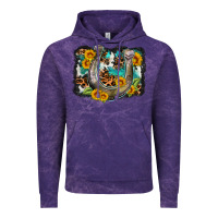Cloud Purple western leopard cowhide turquoise background horse Vintage Hoodie - OliviaCreatesArt