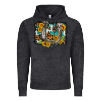 Vintage Black western leopard cowhide turquoise background horse Vintage Hoodie - OliviaCreatesArt