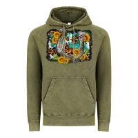 Vintage Olive western leopard cowhide turquoise background horse Vintage Hoodie - OliviaCreatesArt