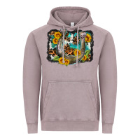 Vintage Zinc western leopard cowhide turquoise background horse Vintage Hoodie - OliviaCreatesArt
