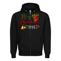Black it's Christmas time Zipper Hoodie - BarkalooDesign