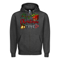 Charcoal Heather it's Christmas time Zipper Hoodie - BarkalooDesign