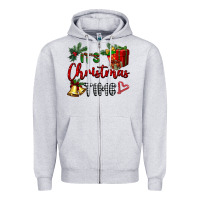 Heather Grey it's Christmas time Zipper Hoodie - BarkalooDesign