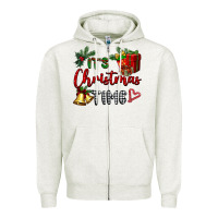 Oatmeal Heather it's Christmas time Zipper Hoodie - BarkalooDesign