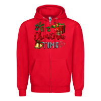 Red it's Christmas time Zipper Hoodie - BarkalooDesign