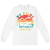 White rv pilot camping funny vintage motorhome travel vacation t shirt Long Sleeve Tee - maiPhamDesign