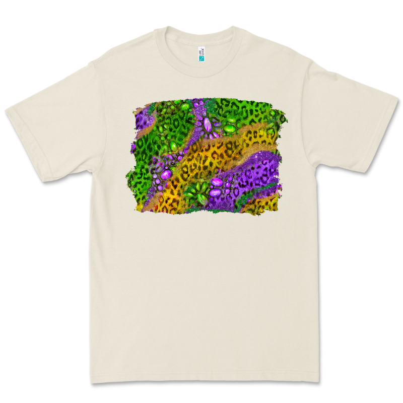 Mardi Gras Leopard Gemstone Background Premium Tee by RanaPortraitStore | Teevron